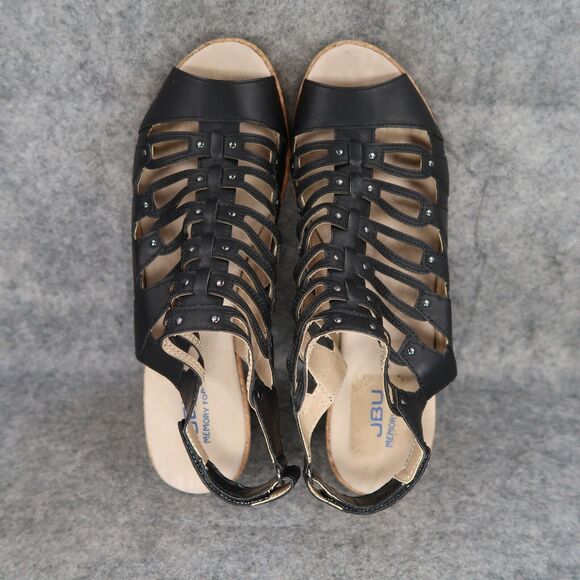 Jambu Shoes Womens 9 Sandals Wedge Platform Fashion Caged Peep Toe Cushioned JBU - Picture 9 of 14